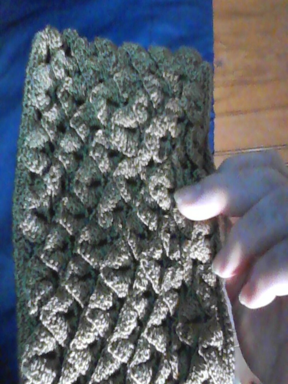 Brown knit clutch with zipper pocket great winter look